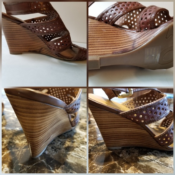 Franco Sarto ❤ Brown Wedge Gavel Sandals - Picture 4 of 8